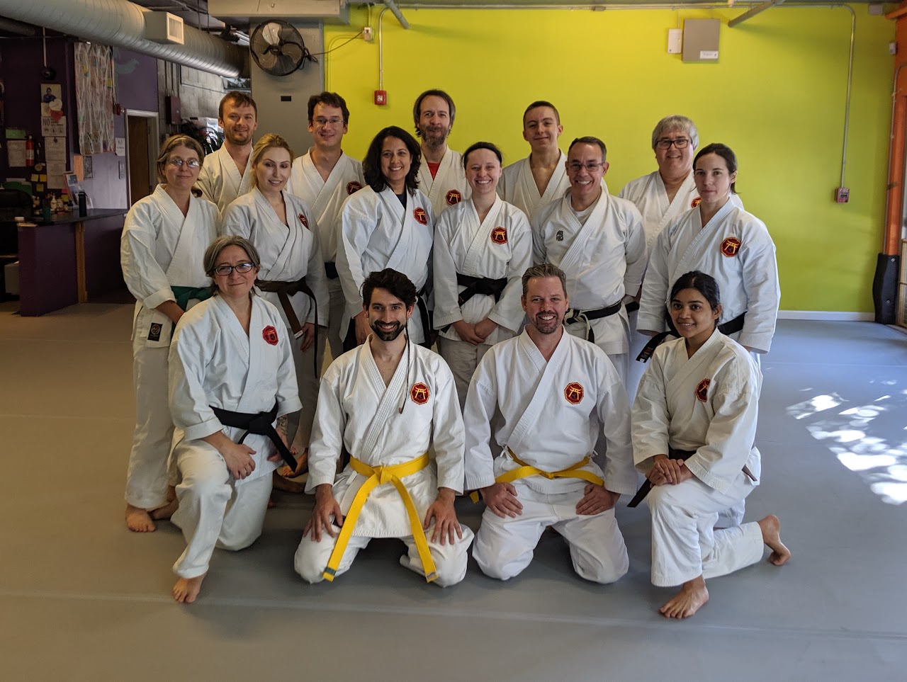 Group photo in the dojo